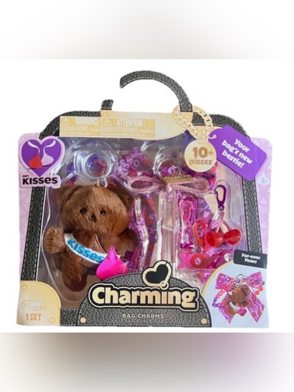Charming Bear Kisses - 10 Piece Bag Charm Set - NIB - No Cancels